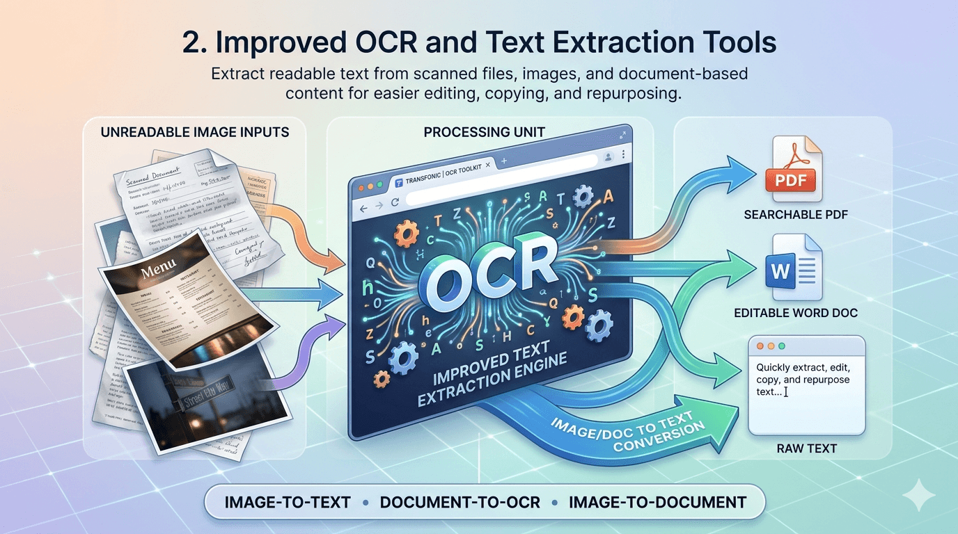 Improved OCR and Text Extraction Tools