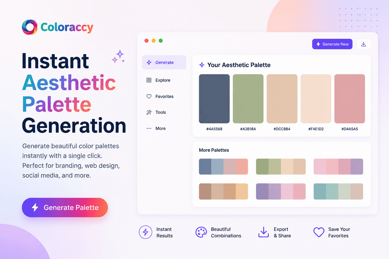 Instant Aesthetic Palette Generation