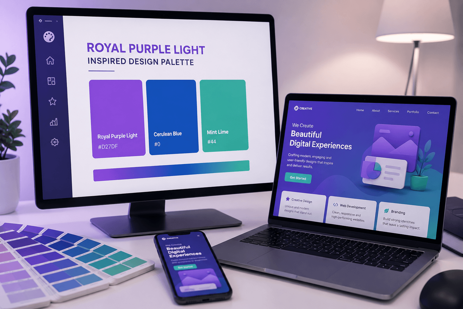 Royal Purple Light Inspired Design Palette