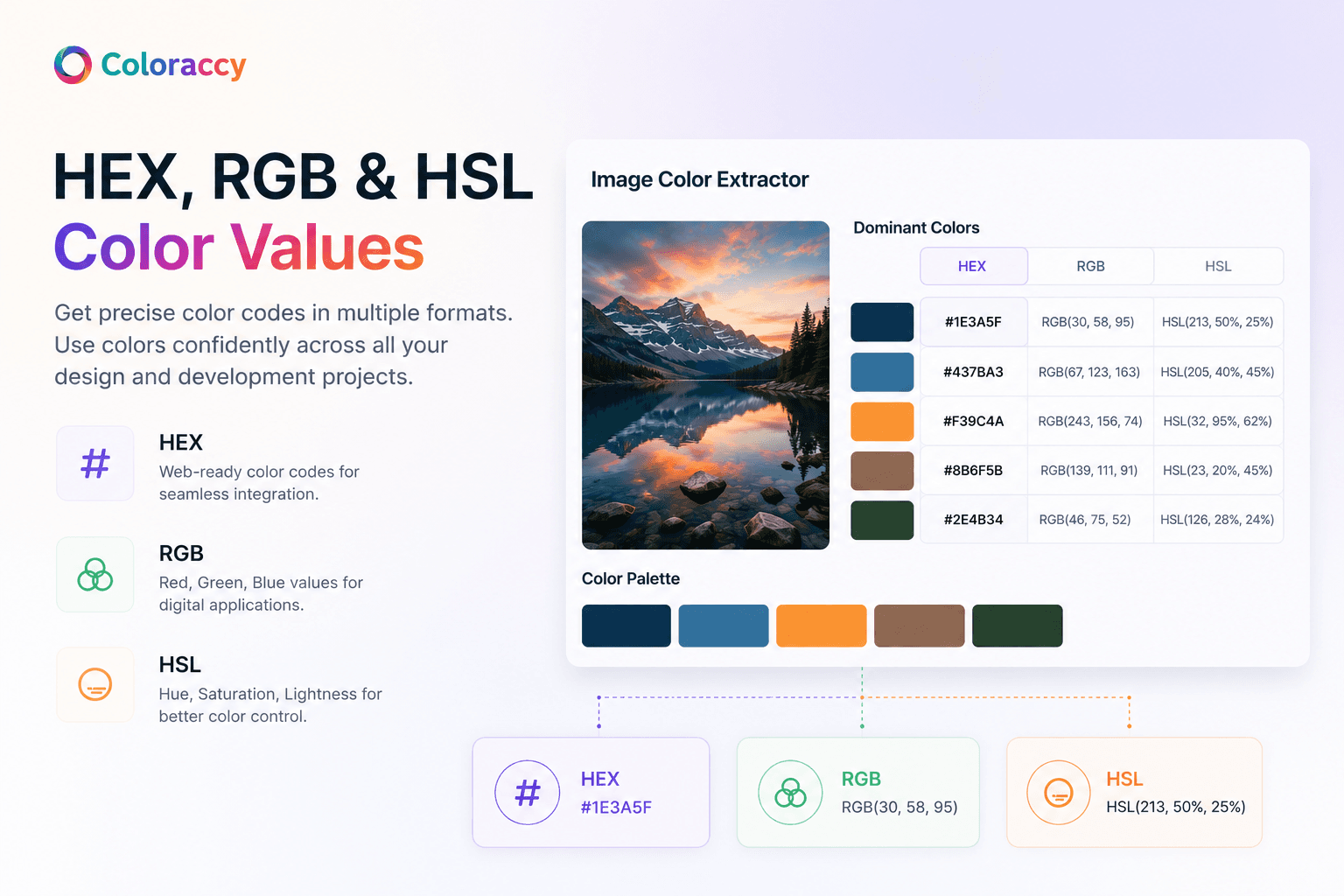 HEX, RGB & HSL Color Values