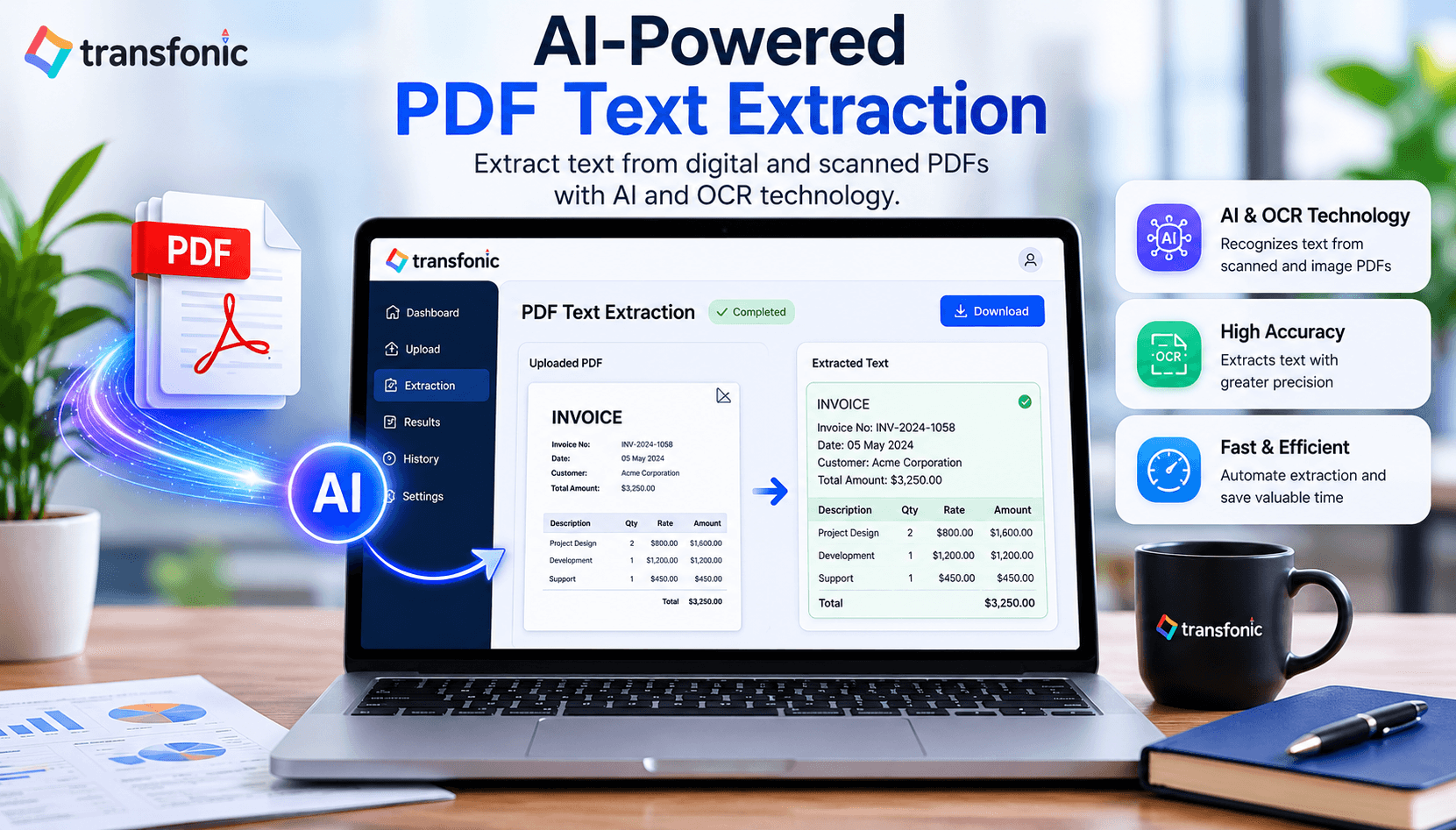 AI-Powered PDF Text Extraction